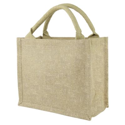 Borsa shopper natron Juta manici corti