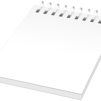 Block-notes e penna a sfera Patch-the-edge. Notebook a brossura con chiusura angolare a elastico.