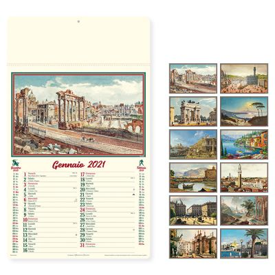 Calendario illustrato favole 12 fogli mensile carta patinata