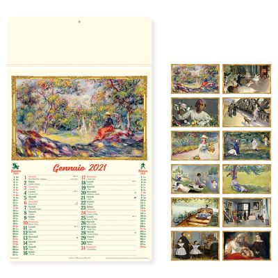 Calendario Napoli antica mensile 12 fogli carta avorio