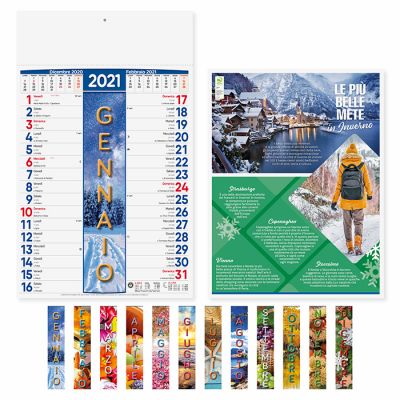 Calendario illustrato fonadali marini del mondo 12 fogli mensile carta patinata