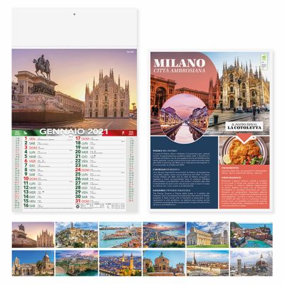 Calendario illustrato Paesaggi mensile 12 fogli carta patinata