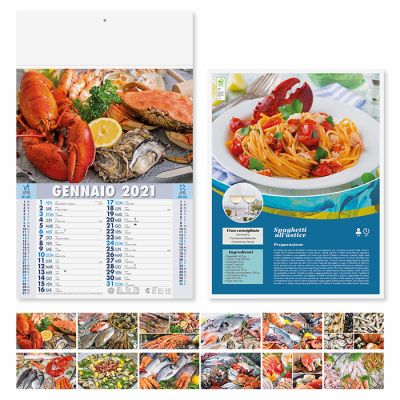 Calendario illustrato Paesaggi mensile 12 fogli carta patinata