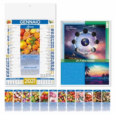 Calendario illustrato favole 12 fogli mensile carta patinata