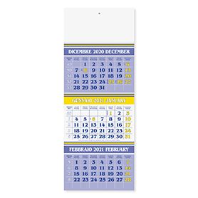 Calendario tris  trimestrale 12 fogli carta naturale testata rinforzata