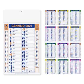 Calendario olandese Fluo mensile 12 fogli  carta patinata