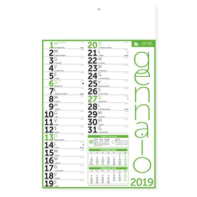 Calendario olandese americano mensile 12 fogli