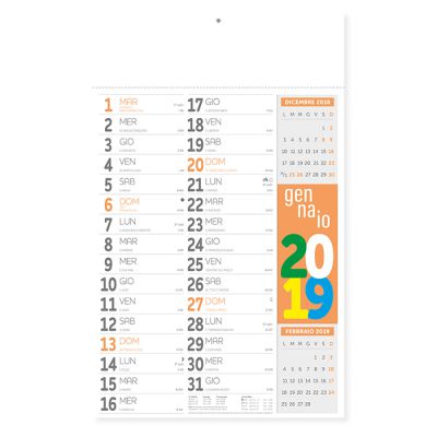 Calendario olandese color mensile 12 fogli carta patinata