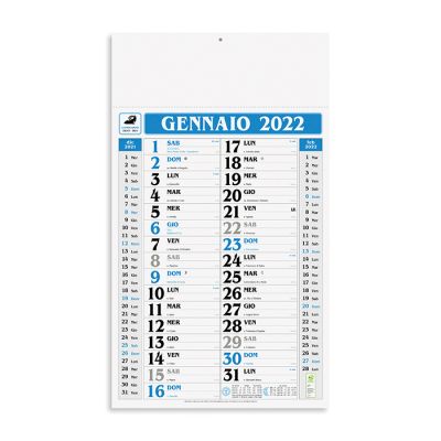 Calendario olandese medio 12 fogli carta patinata testata termosaldata
