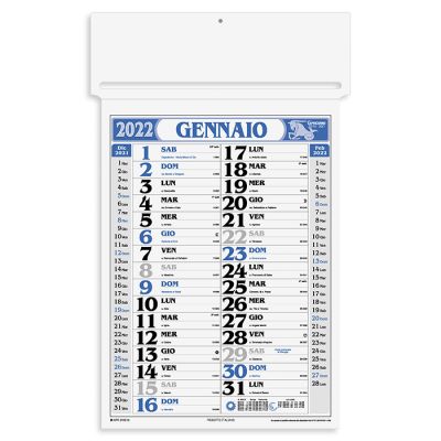 Calendario olandese medio 12 fogli carta patinata testata termosaldata