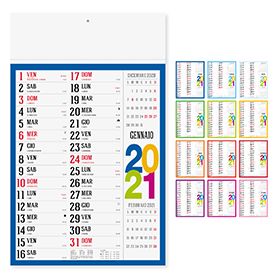 Calendario olandese medio 12 fogli carta patinata testata termosaldata