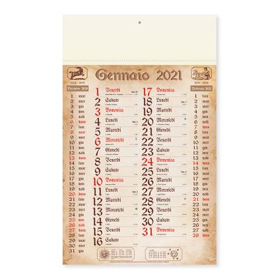 Calendario olandese color mensile 12 fogli carta patinata