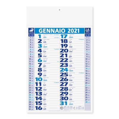 Calendario olandese mensile 12 fogli shaded