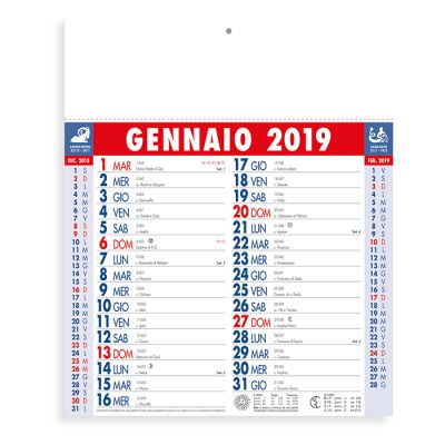 Calendario olandese Fluo mensile 12 fogli  carta patinata