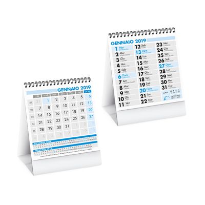 Calendario spiralato da tavolo mensile 13 fogli