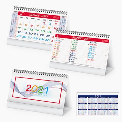 Calendarietto da tavolo spiralato mensile 12 fogli carta patinata
